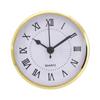 Easnea 90mm/3.54inch Quartz Clock Fit-up/Insert with Roman Numeral, Quartz Movement Gold Rim view 1