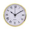 Easnea 90mm/3.54inch Quartz Clock Fit-up/Insert with Roman Numeral, Quartz Movement Gold Rim view 2