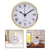 Easnea 90mm/3.54inch Quartz Clock Fit-up/Insert with Roman Numeral, Quartz Movement Gold Rim view 3