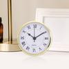 Easnea 90mm/3.54inch Quartz Clock Fit-up/Insert with Roman Numeral, Quartz Movement Gold Rim view 4