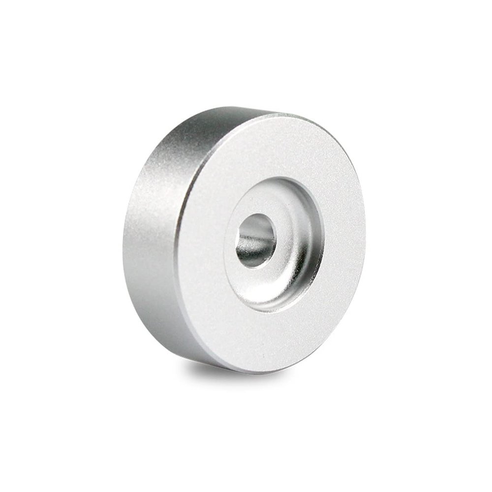 Dufray 45 RPM Record Adapter 7 Inch Vinyl Record Solid Aluminum Dome 45 Adapter for Turntables (32G, Silver)