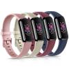 4 Pack Bands for Fitbit Luxe Bands, Soft Silicone Wristband Replacement Strap for Fitbit Luxe/Luxe Special Edition Fitness Tracker Women Men (Small, Gold/Rose Gold/Wine Red/Navy Blue) view 1