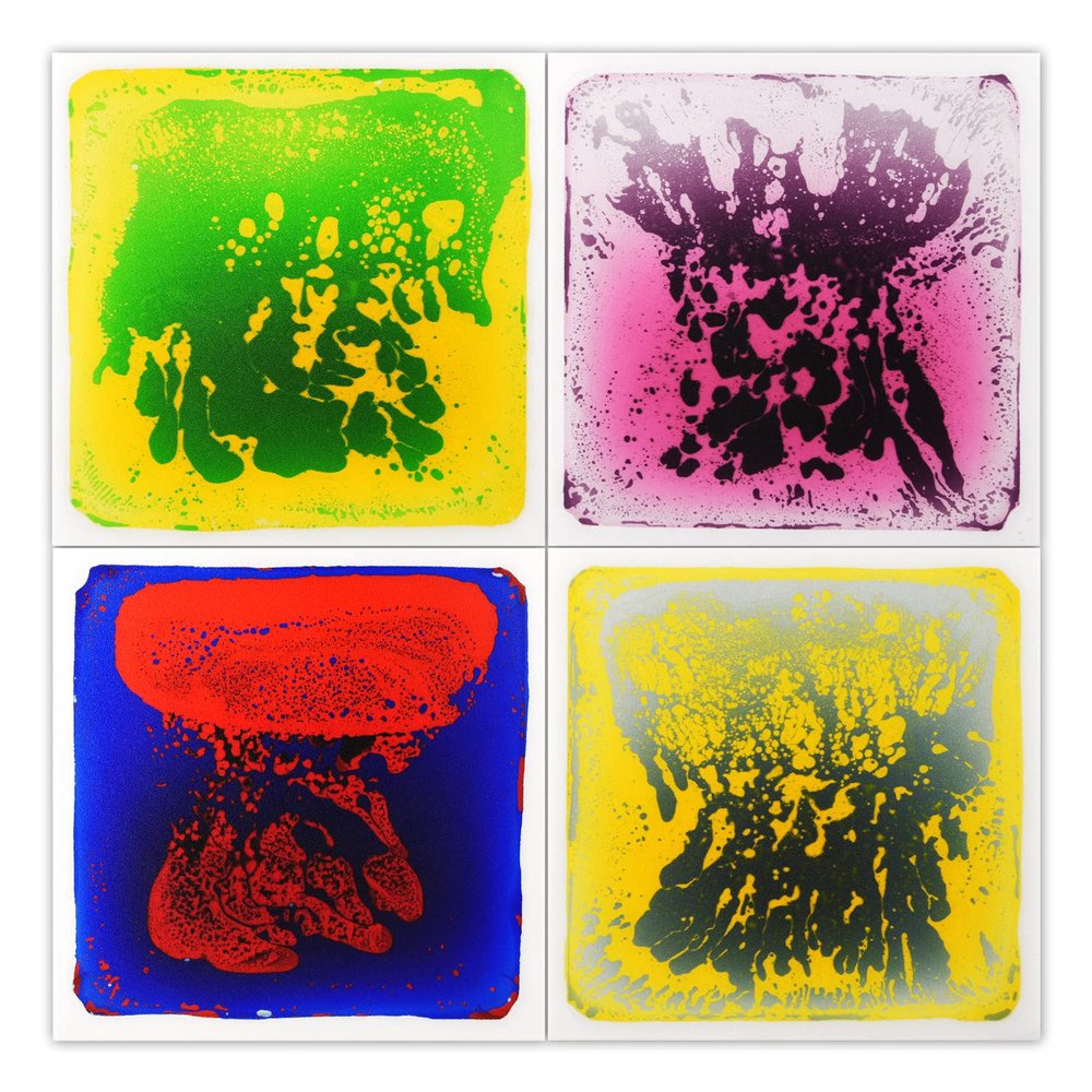 Art3d Liquid Sensory Floor Decorative Tiles, 11.8"x11.8" Square, 4 Tiles