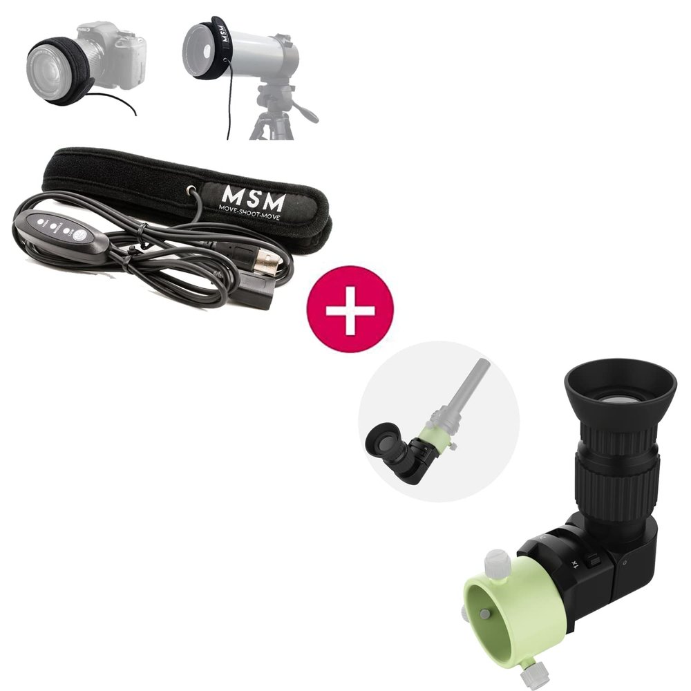 MOVE SHOOT MOVE Lens Warmer with Cold Flexible Cable Down to -25, Right Angle Viewfinder with Adapter for Polar Scope
