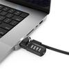 Compulocks Ledge Lock Adapter for MacBook Pro 16" M1, M2, M3, & M4 with Combination Cable Lock Silver view 1