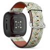 CJBROES Replacement Leather Watch Band, Compatible with Fitbit Versa 3 and Fitbit Sense of Wristband Bracelet Accessory - Colorful Mosaic Tiles view 1