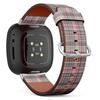 CJBROES Replacement Leather Watch Band, Compatible with Fitbit Versa 3 and Fitbit Sense of Wristband Bracelet Accessory - red Plaid view 1