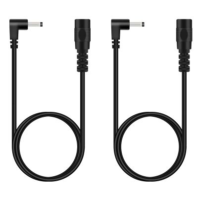 2-Pack 3FT 3.5mm x 1.35mm DC Power Extension Cable, Straight to Right Angle, Male to Female Plug Jack Power Supply Adapter Extension Cord for CCTV Surveillance Security Camera LED Strip DVR Router