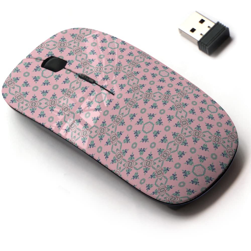 2.4G Wireless Mouse with Cute Pattern Design for All Laptops and Desktops with Nano Receiver - Circular Colored