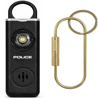 Personal Safety Alarm Keychain - Loud Self-Defense Emergency Alarm with Strobe Light for Women, Seniors & Kids - Rechargeable, Portable, Compact, Easy to Use - Protection for Travel & Outdoor, Black