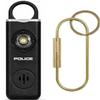 Personal Safety Alarm Keychain - Loud Self-Defense Emergency Alarm with Strobe Light for Women, Seniors & Kids - Rechargeable, Portable, Compact, Easy to Use - Protection for Travel & Outdoor, Black