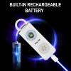 Personal Safety Alarm Keychain - Loud Self-Defense Emergency Alarm with Strobe Light for Women, Seniors & Kids - Rechargeable, Portable, Compact, Easy to Use - Protection for Travel & Outdoor, White view 4