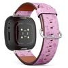 CJBROES Replacement Leather Watch Band, Compatible with Fitbit Versa 3 and Fitbit Sense of Wristband Bracelet Accessory - Girl Power view 1