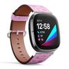 CJBROES Replacement Leather Watch Band, Compatible with Fitbit Versa 3 and Fitbit Sense of Wristband Bracelet Accessory - Girl Power view 2
