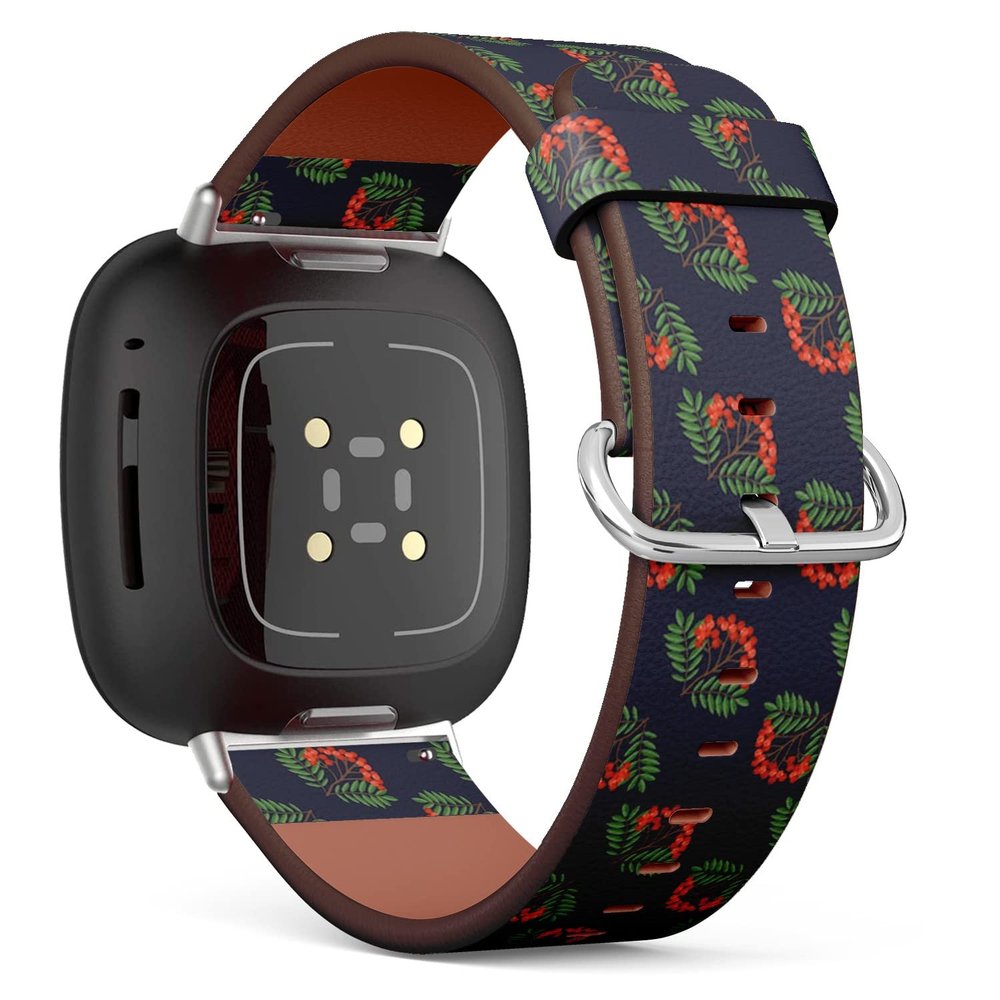 CJBROES Replacement Leather Watch Band, Compatible with Fitbit Versa 3 and Fitbit Sense of Wristband Bracelet Accessory - Colorful Autumn Rowan