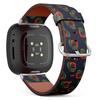 CJBROES Replacement Leather Watch Band, Compatible with Fitbit Versa 3 and Fitbit Sense of Wristband Bracelet Accessory - Colorful Autumn Rowan view 1