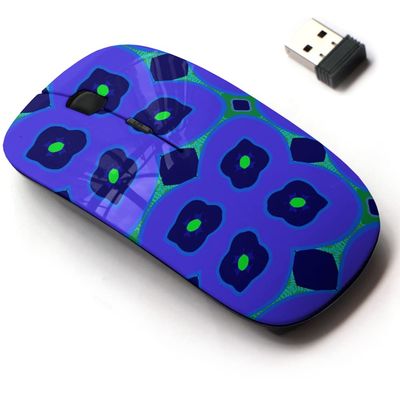 2.4G Wireless Mouse with Cute Pattern Design for All Laptops and Desktops with Nano Receiver - Circular Colored Floral