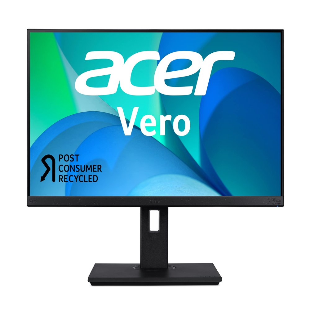 acer Vero BR247Y bmiprx 23.8 FHD IPS Zero-Frame Monitor with Adaptive-Sync | 75Hz Refresh Rate | 4ms | EPEAT Silver | Made with Post-Consumer Recycled (PCR) Material (Display Port, HDMI 1.4 & VGA)