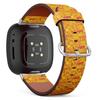 CJBROES Replacement Leather Watch Band, Compatible with Fitbit Versa 3 and Fitbit Sense of Wristband Bracelet Accessory - Doodle Baby view 1