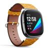 CJBROES Replacement Leather Watch Band, Compatible with Fitbit Versa 3 and Fitbit Sense of Wristband Bracelet Accessory - Doodle Baby view 2