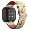 CJBROES Replacement Leather Watch Band, Compatible with Fitbit Versa 3 and Fitbit Sense of Wristband Bracelet Accessory - Floral view 1