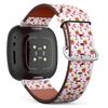 CJBROES Replacement Leather Watch Band, Compatible with Fitbit Versa 3 and Fitbit Sense of Wristband Bracelet Accessory - Roses Hearts view 1