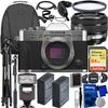 FUJIFILM X-T30 II Mirrorless Camera with XC 15-45mm OIS PZ Lens (Silver) + SanDisk 64GB Extreme SDXC, 2X Spare Batteries, Multi-Coated UV Filter, Universal Speedlite & Much More (27pc Bundle) view 1
