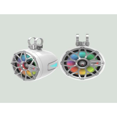 Cerwin Vega SH8F4W 8 inch 700 Watts 2-Way Marine Pod Speakers System with LED Lighting UV Stable 1 inch Tweeter White Pair