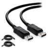 AmSecu Display Cable to Display Cable 1.2, 2 Pack, Long 15ft cable for computer monitor with latch & release button, Up to 4K @ 60hz, 1440p @ 144Hz, 1080p @ 240Hz Streaming & Gaming Monitor Resolution view 1