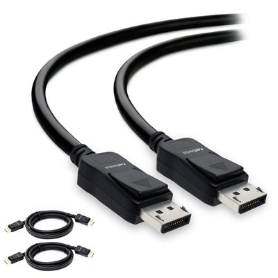 AmSecu Display Cable to Display Cable 1.2, 2 Pack, 6ft Cable for Computer Monitor with Latch & Release Button, Up to 4K @ 60hz, 1440p @ 144Hz, 1080p @ 240Hz Streaming & Gaming Monitor Resolution