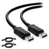AmSecu Display Cable to Display Cable 1.2, 2 Pack, 6ft Cable for Computer Monitor with Latch & Release Button, Up to 4K @ 60hz, 1440p @ 144Hz, 1080p @ 240Hz Streaming & Gaming Monitor Resolution view 1