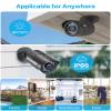 ZOSI 4 Pack 5MP 3K Add-on Security POE Camera with Cable, 2880 x 1620 Indoor Outdoor Bullet IP Camera, 120ft Night Vision, 3.6mm Lens, 95View Angle, IP66 Weatherproof (Only Work with Our PoE NVR) view 3
