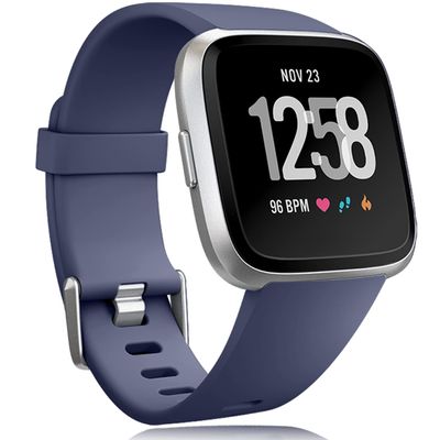 Wepro Band Compatible with Fitbit Versa 2 Bands for Women Men, Soft Band Compatible with Fitbit Versa Bands, Sport Waterproof Breathable Replacement Wristbands Strap for Versa Lite, Small, Blue Gray