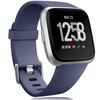 Wepro Band Compatible with Fitbit Versa 2 Bands for Women Men, Soft Band Compatible with Fitbit Versa Bands, Sport Waterproof Breathable Replacement Wristbands Strap for Versa Lite, Small, Blue Gray view 1