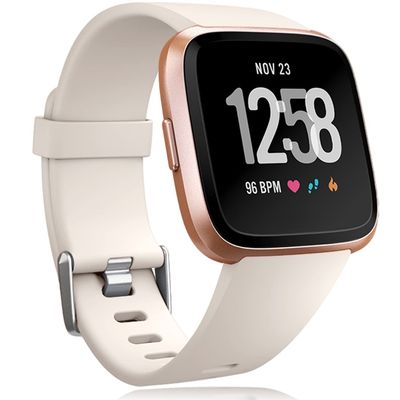 Wepro Band Compatible with Fitbit Versa 2 Bands for Women Men, Soft Band Compatible with Fitbit Versa Bands, Sport Waterproof Breathable Replacement Wristbands Strap for Versa Lite, Large, Beige