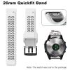 Threeeggs for Garmin Fenix 7X Watch Band, 26mm Quick Release Silicone Soft Replacement Strap for Fenix 6X, Fenix 5X, Fenix 3, Fenix 3 Sapphire, Descent Mk1, Quatix 3, Tactix Bravo (White-Black) view 4