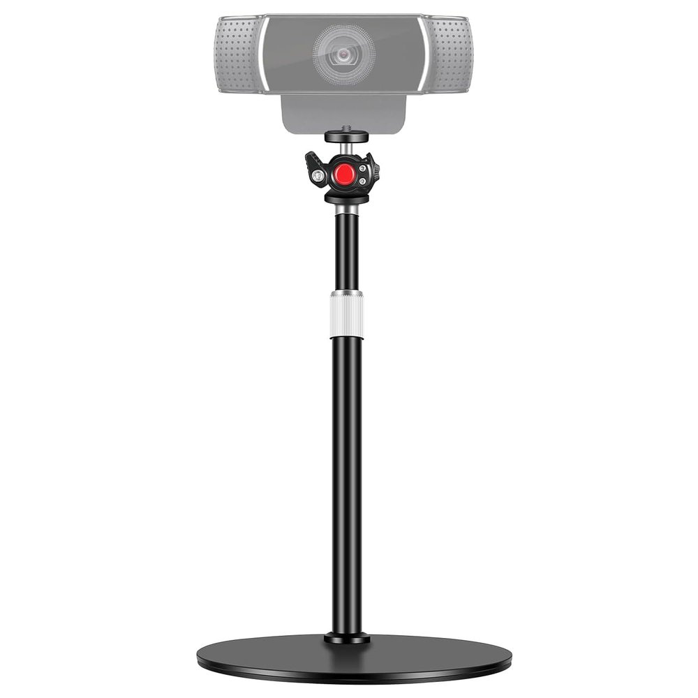 Nycetek Webcam Tripod Stand for Desk: Webcam Stand for Logitech Brio | C920 | C922 | C615 | C930e - Height & Angle Adjustable Desktop Tripod for Light & 1/4" Thread for Live Streaming | Video Calling