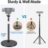 Nycetek Webcam Tripod Stand for Desk: Webcam Stand for Logitech Brio | C920 | C922 | C615 | C930e - Height & Angle Adjustable Desktop Tripod for Light & 1/4" Thread for Live Streaming | Video Calling view 3