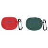 2 Pack DAYJOY Soft Silicone Protective Case Cover Compatible with Realme Buds Air 3 Earbuds, Protective Skin Sleeve with Key Chain (red+Green) view 1
