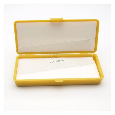 Microscope Accessories Kit 0.01 Mm Stage Micrometer Glass Slide DIV=0.01mm for Biological Microscope Total 1mm Microscope Slides