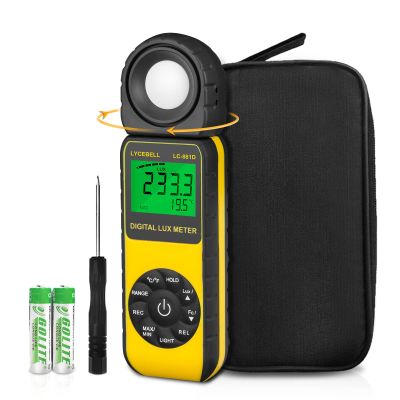 LYCEBELL Digital Illuminance Light Meter, LC-881D Luxmeter Range up to 400,000 Lux with 270 Rotated Date Hold Max/Min Backlit for Photography Plant LED Light