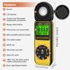 LYCEBELL Digital Illuminance Light Meter, LC-881D Luxmeter Range up to 400,000 Lux with 270 Rotated Date Hold Max/Min Backlit for Photography Plant LED Light view 2