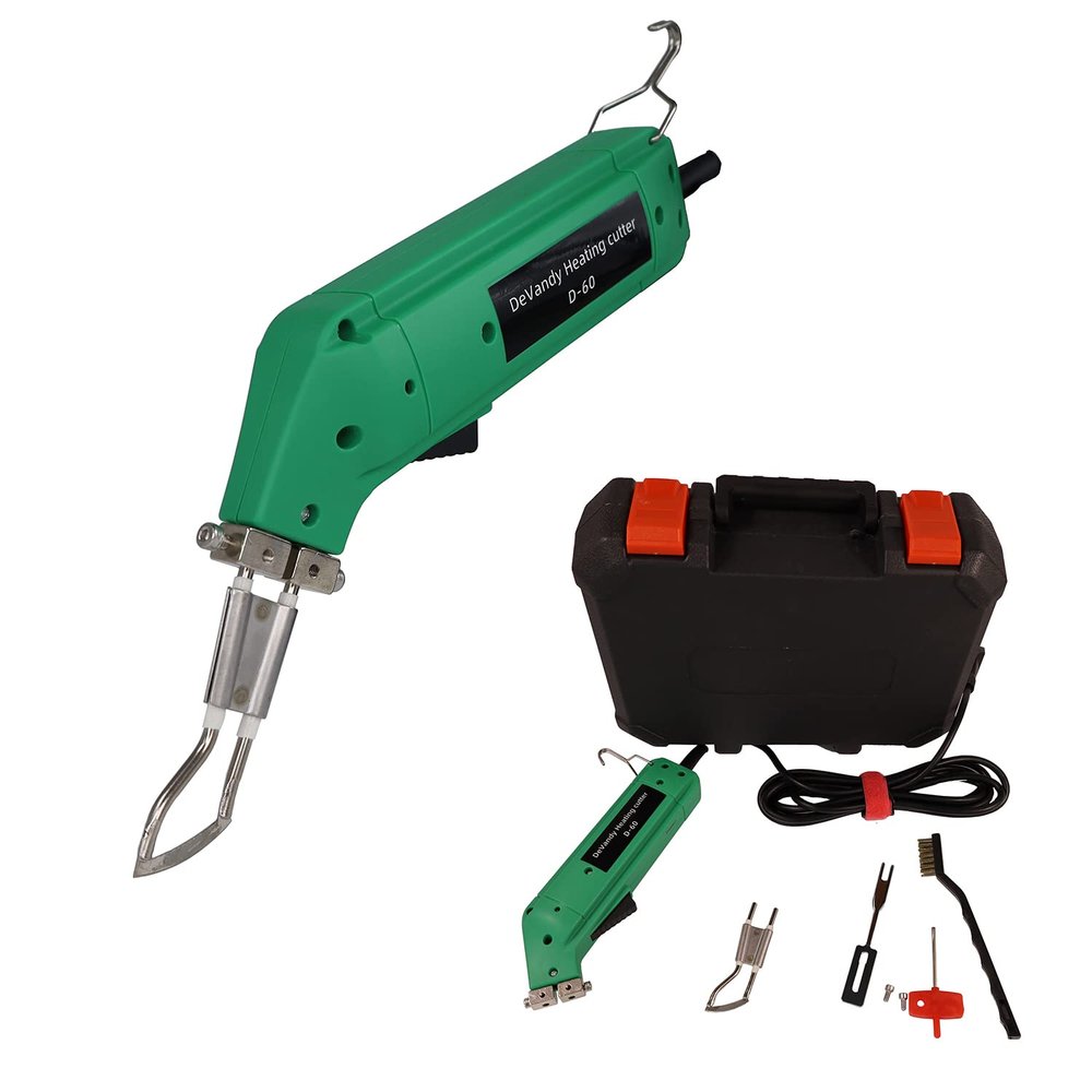 JIADING 110V 60W Electric Hot Knife Ribbon Rope Cutter Melting Fabric Cloth PVC Rope Nylon Rope Healing Cutting Kit (Cutter)