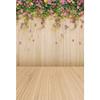 10x12FT Flower Wall Photography Background Spring Floral Backdrop Brown Wood Plank Flower Wall Backdrop Banner Bridal Shower Ceremony Flowers Baby Shower Birthday Party Decoration Video Props view 1