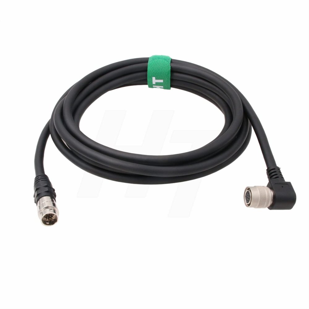 HangTon Extension Cable for Sony XC-HR50 70 DXC990 Hitachi Panasonic Camera 30m, Right Angle Hirose 12 Pin Female to 12 Pin Male Connector