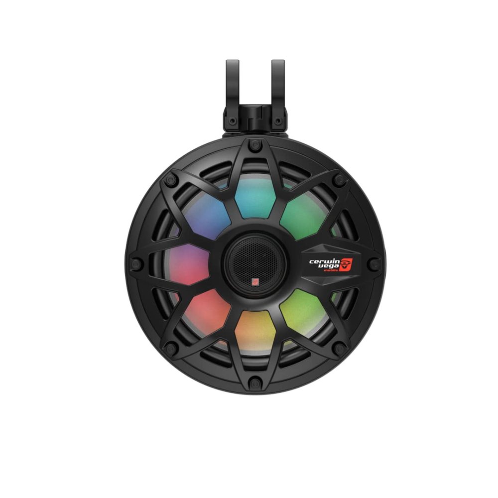 Cerwin Vega SH10F4B 10 inch 300 Watts Pod Speakers System Full Range Marine Grade LED Lighting Black Pair