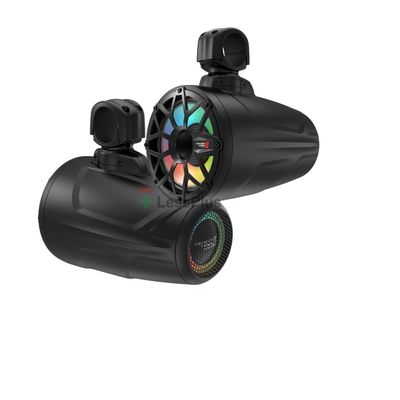 Cerwin Vega SL65F4B 6.5 Inch 600 Watts Marine Tower Speaker System Coaxial with LED IP65 UV Protection Powerful Bass RCA Cable Black Pair