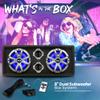 Pyle 8'' Dual Bass Subwoofer Box System - 400-Watt Slim Mount Truck Audio Subwoofer Box - Rear Vented Design with Built-in Illuminating LED Lights, 2x400 Watts Max Power - PLBA82LE,Black view 2