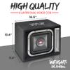 Pyle 10'' Single Series Vented Subwoofer Enclosure - High Powered Woofers with a Non-Pressed Paper Cone, Rear Vented Design with Santoprene Surround - PLSQ10BS,Black view 3