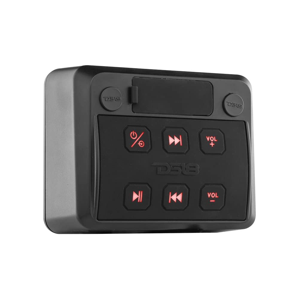 DS18 ENSBTRC-SQ Bluetooth Marine Universal Radio Stereo - Waterproof Boat Audio Receiver with MP3, USB, SD Ideal for Boat, ATV, UTV, Side by Side, Golf Car